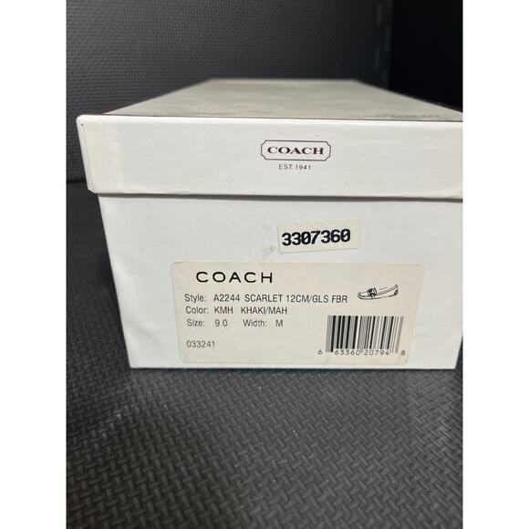 Coach Womens Khaki Horsebit Loafer Driving Moc Shoes Size 9M Logo Print - Picture 3 of 11